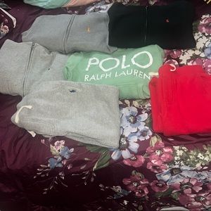Kids 4 polo hoodies 2 polo sweatpants size 8
